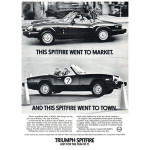 1979 Triumph Spitfire Convertible Roadster Vintage Print Ad Wall Art Photo 8x11